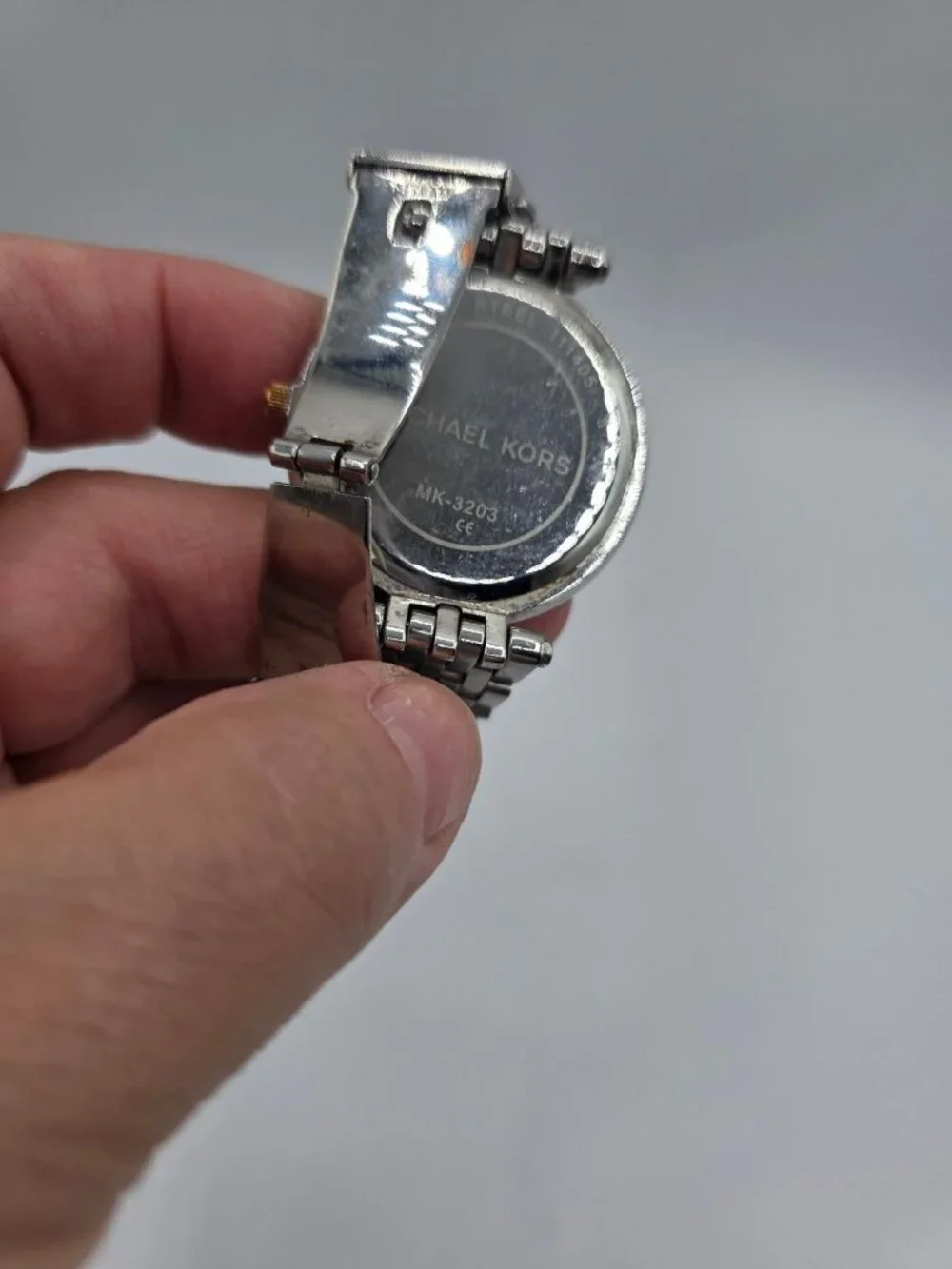 Michael Kors Womens MK3203 Silver, Gold Rose-Tones Watch Crystal Bezel